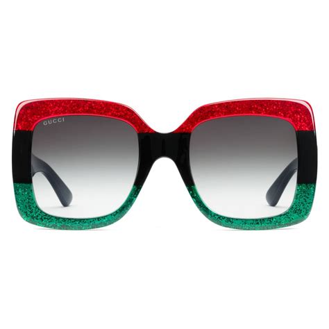 gucci sunglasses womens green and red|gucci 56mm square sunglasses.